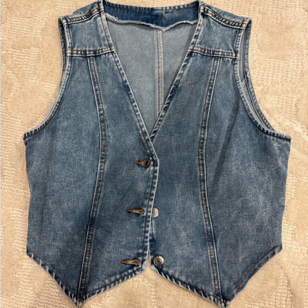 SHEIN Blue Denim Vest Top